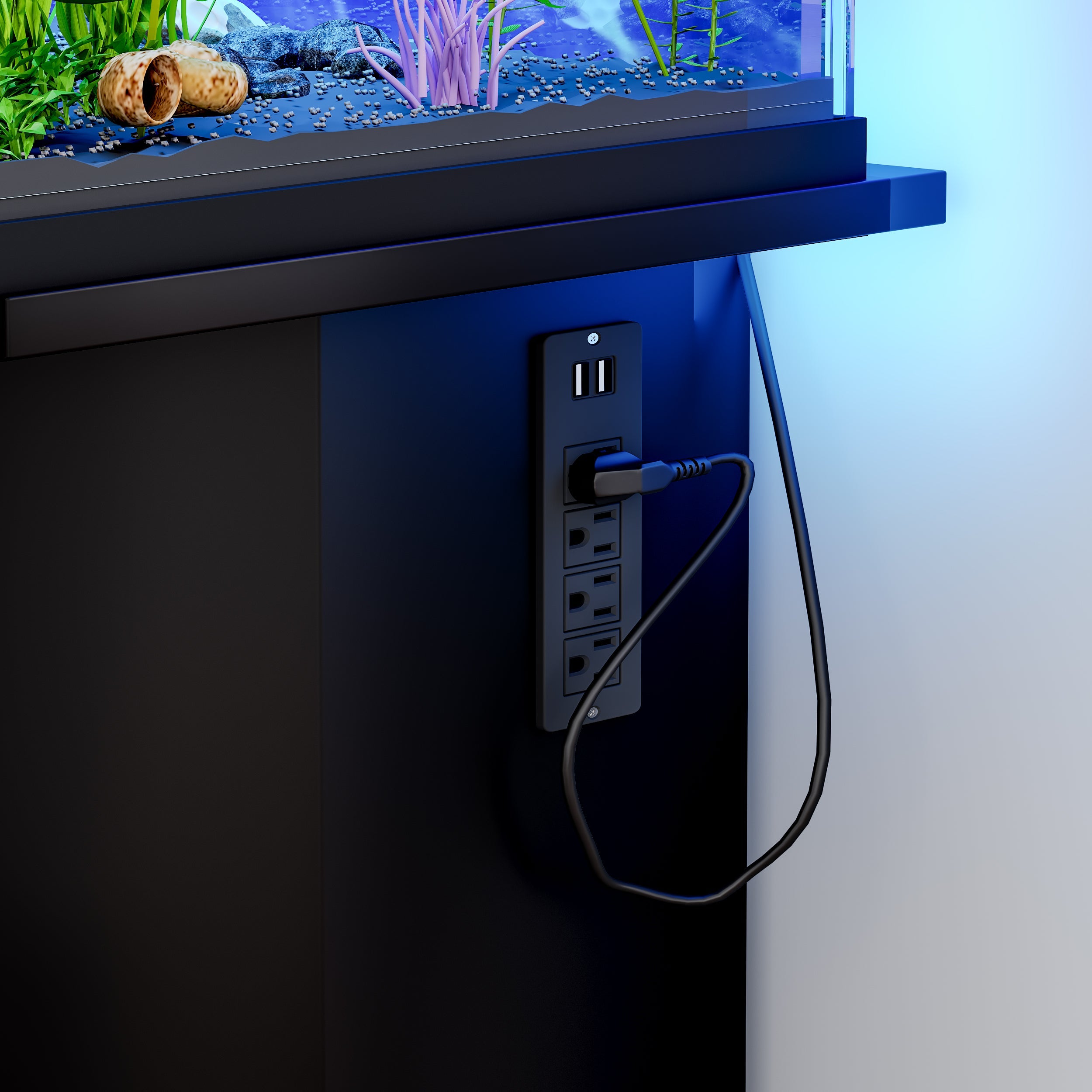 Modern Aquarium Stand, 55-75 Gallon, Power Outlet
