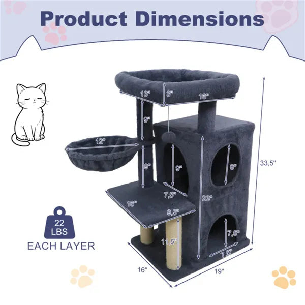 Dark Gray 33.5" Multi-Level Cat Tree
