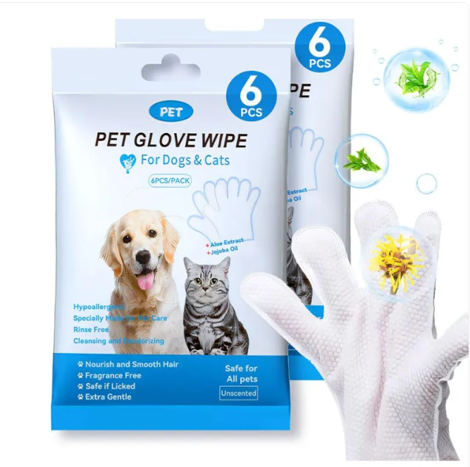 Pet Hygiene Gloves & Wipes Collection