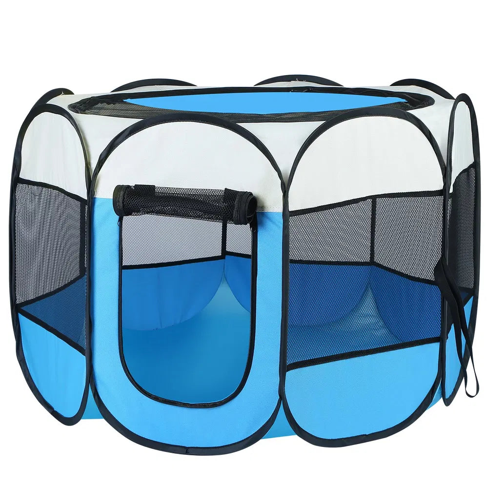 Portable Pet Playpen with Removable Zipper Top