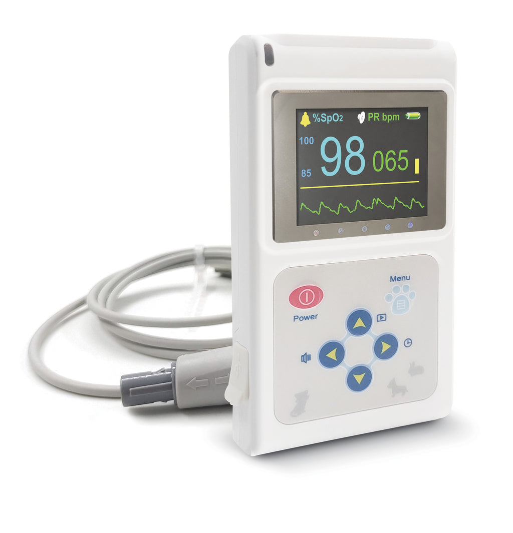 Veterinary Pulse Oximeter with Color Display and Probe