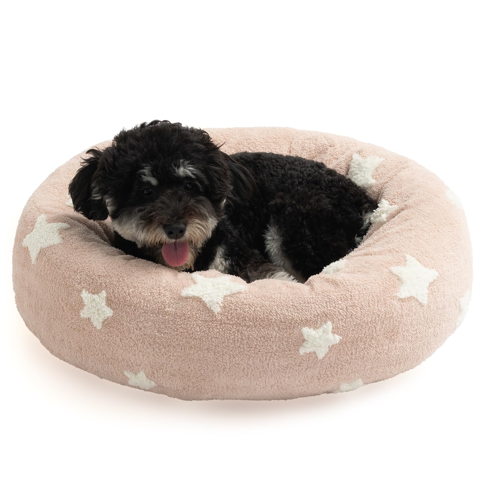 Star Fluffy Pet Bed for Small Pets, Pink 23"