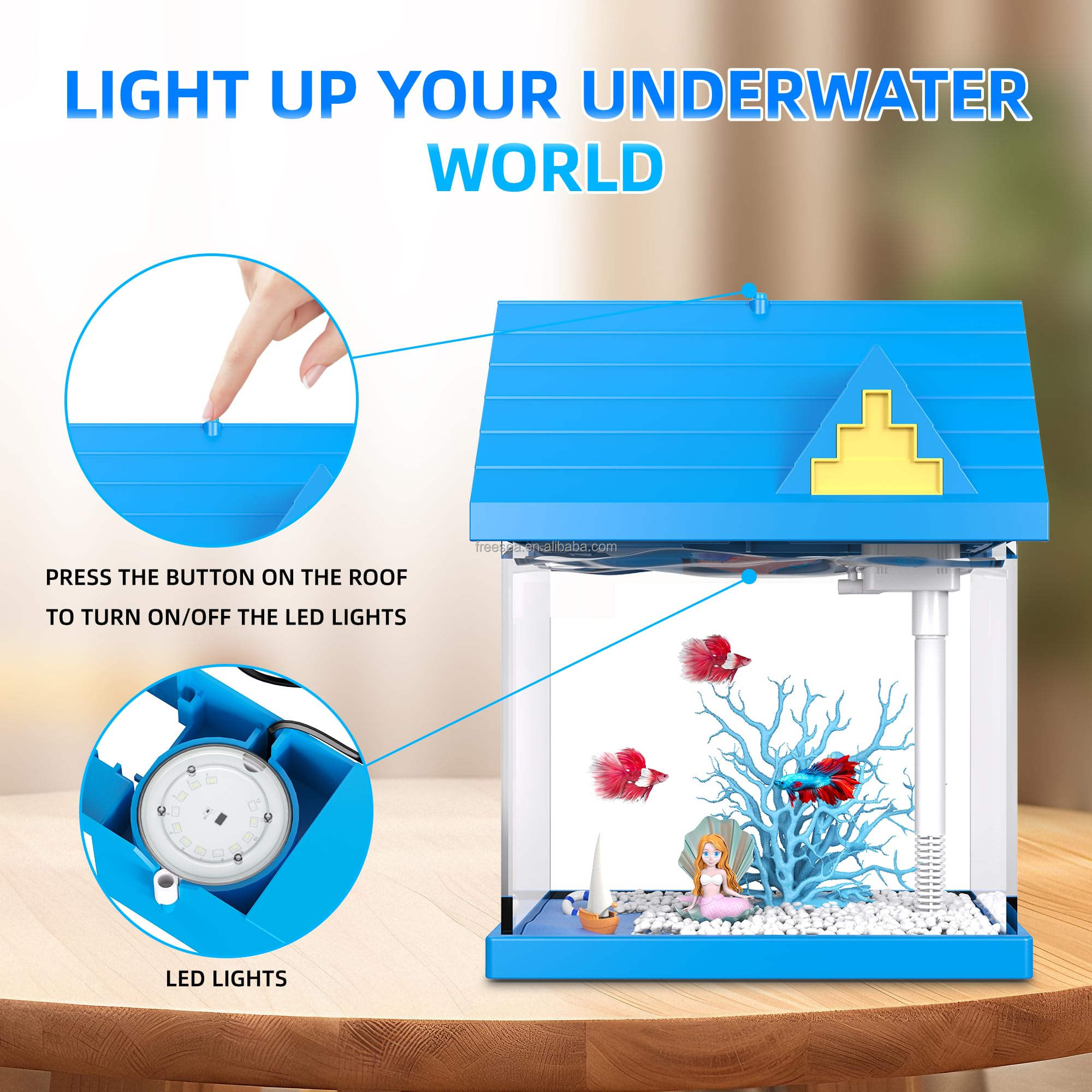 2-Gallon Acrylic Aquarium with Filtration and Lighting