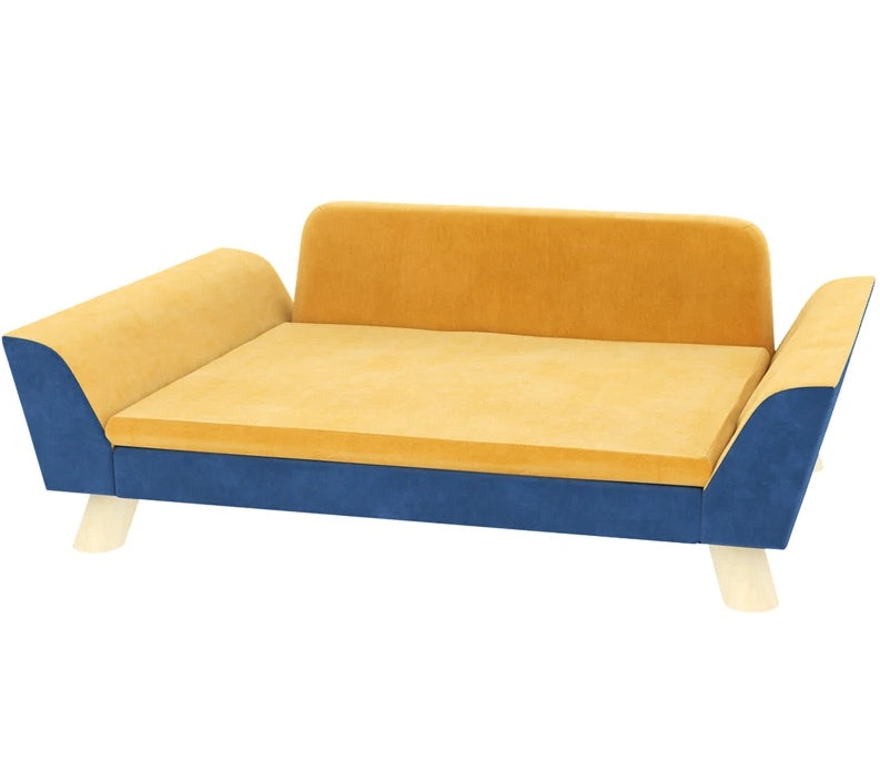 Orange Pet Sofa Bed with Washable Cushion