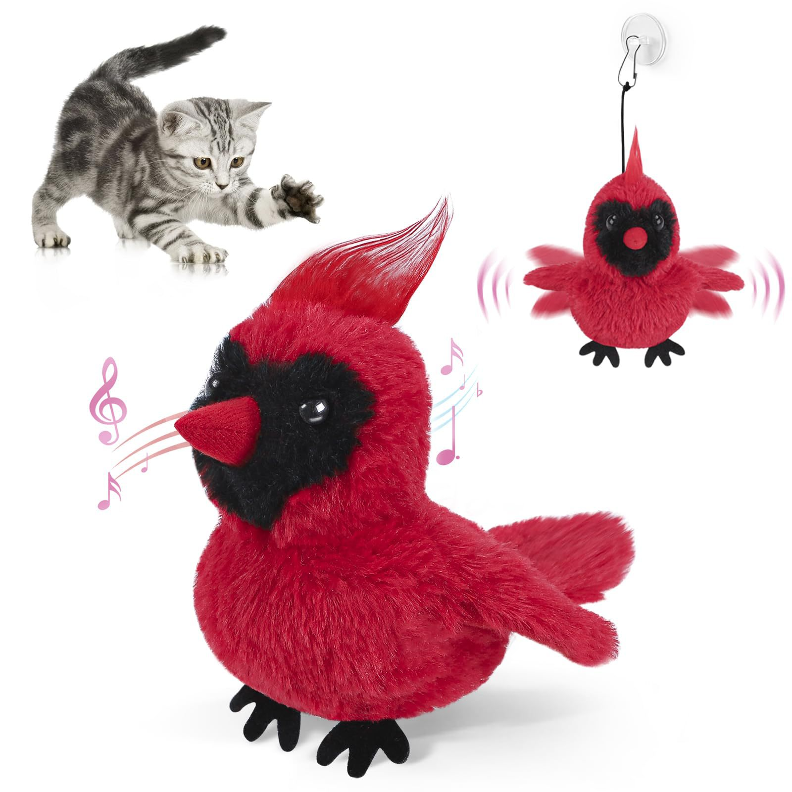 USB-Charged Flickering Bird Teaser for Cats