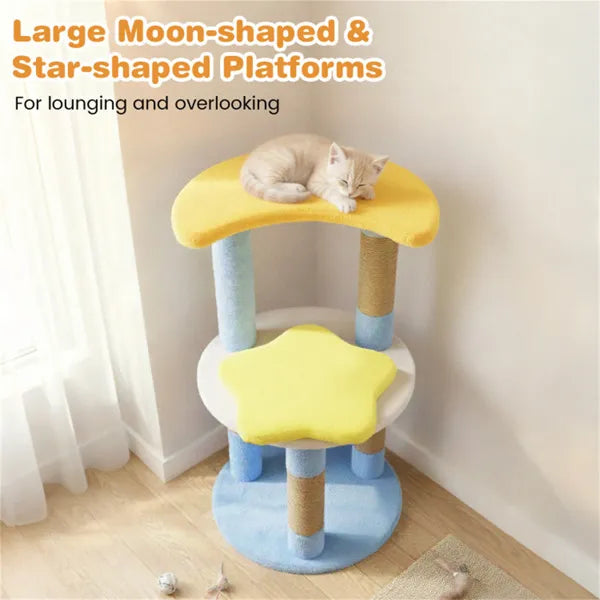 Moon & Star Cat Tree - 29" Blue, 4-Level