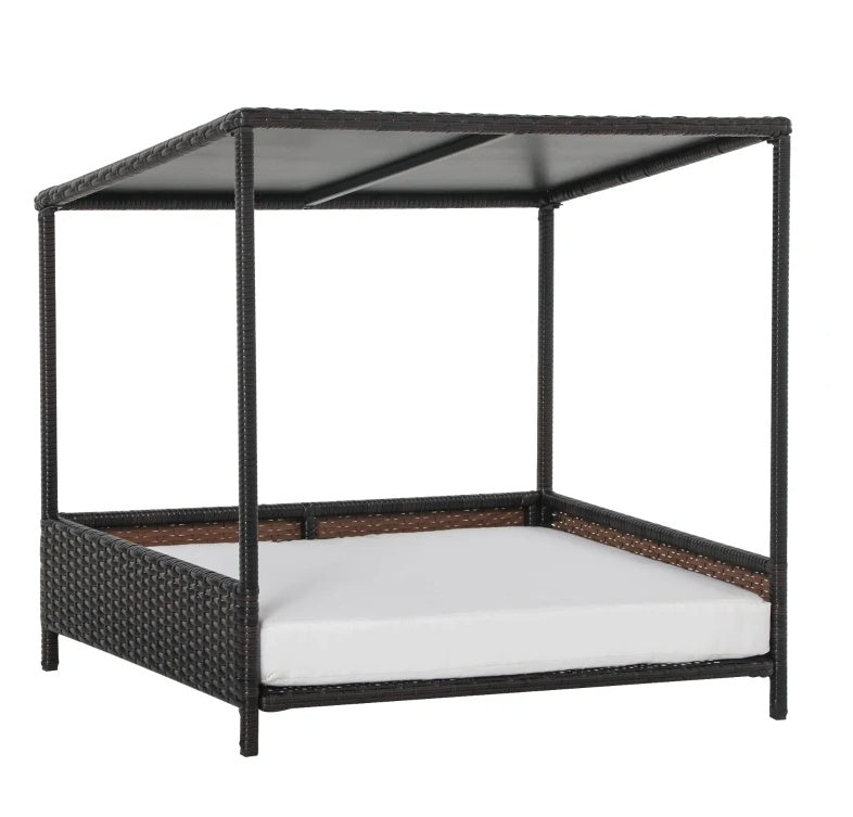 Raised Rattan Puppy Bed, Brown