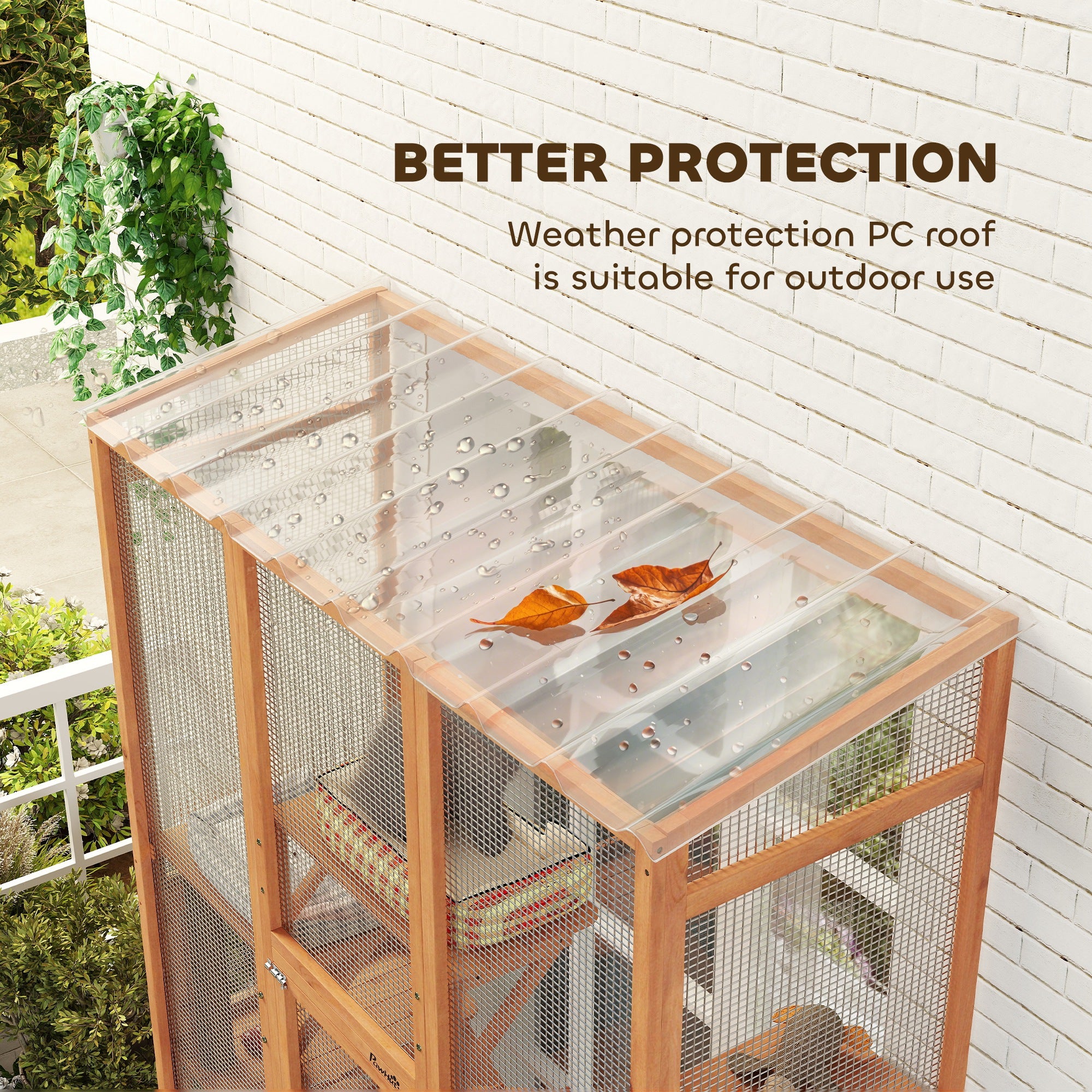 Large Wooden Cat Enclosure with 6 Platforms, Scratching Post