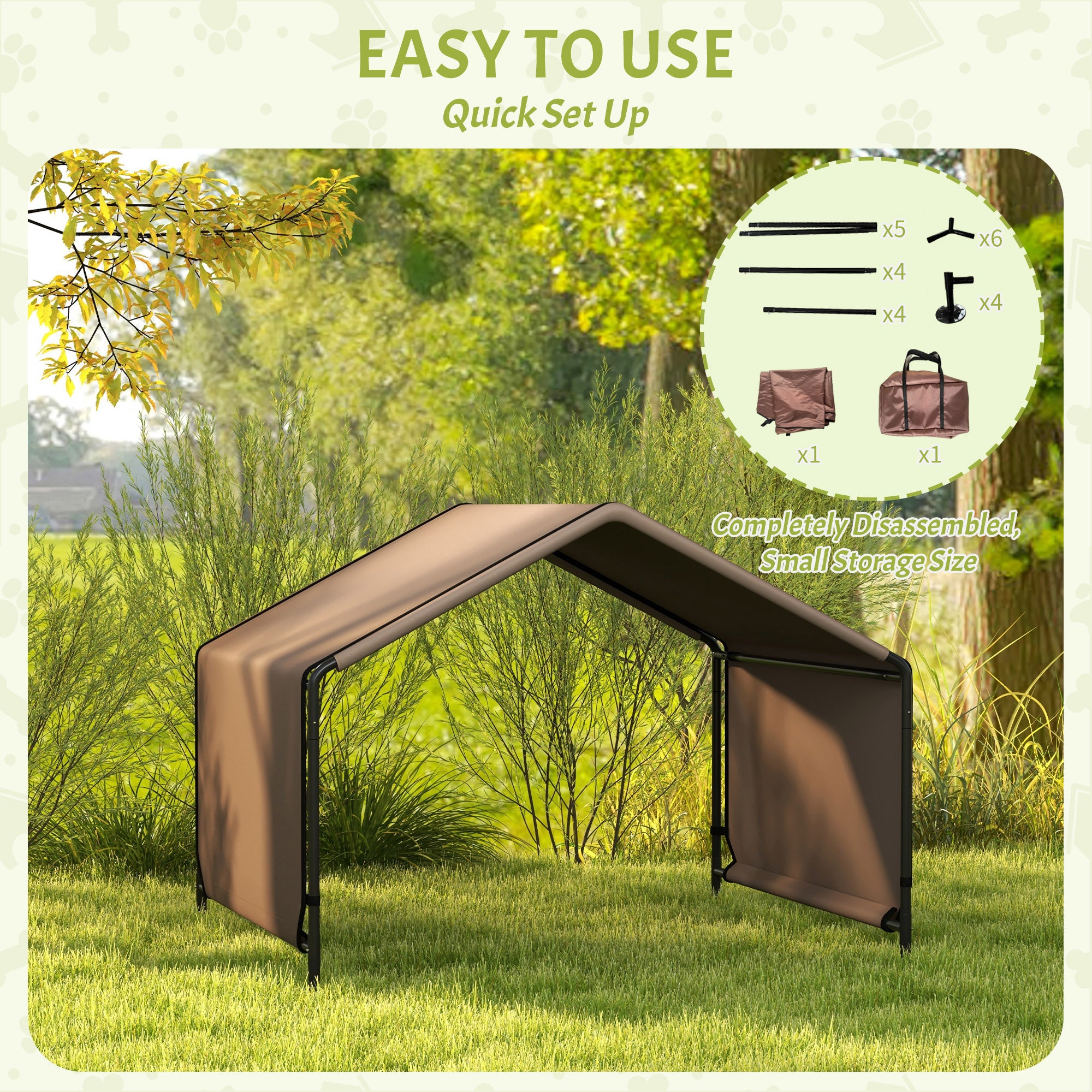 Luxury Pet Tent for Outdoor Shade - Brown