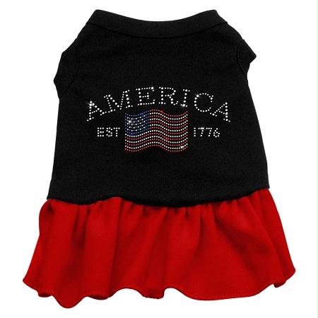 Classic America Rhinestone Dress, Black, XL (16)